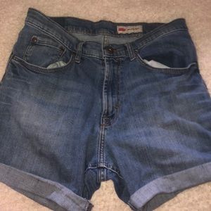 high wasted wrangler shorts